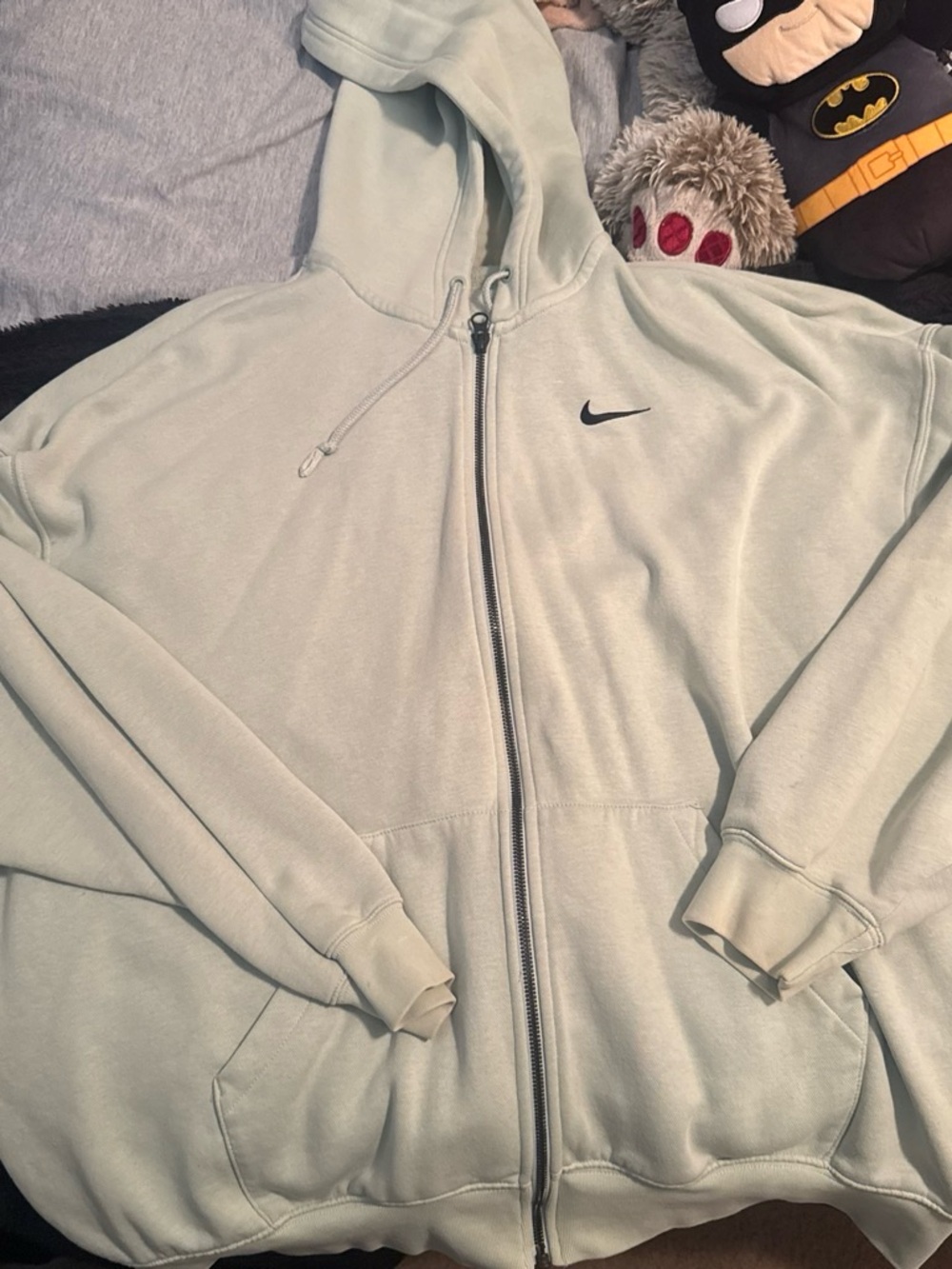 Oversized Nike Light Mint Green Zip Hoodie